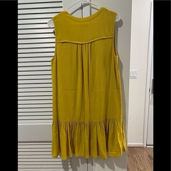 J. Crew Ruffle-hem Shift Dress Mustard size M - Picture 3 of 4